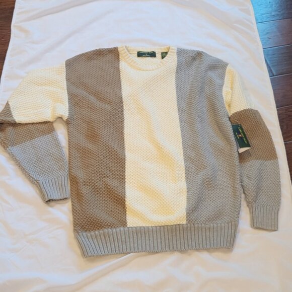 Embassy Row Heavy Knit Crew Neck Sweater Vintage Cozy Neutral Preppy Sz M NWT - Picture 3 of 12